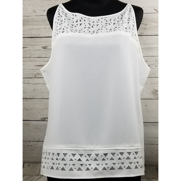 Ann Taylor Tops - Ann Taylor Sleeveless Geometric Cutouts Blouse NWT